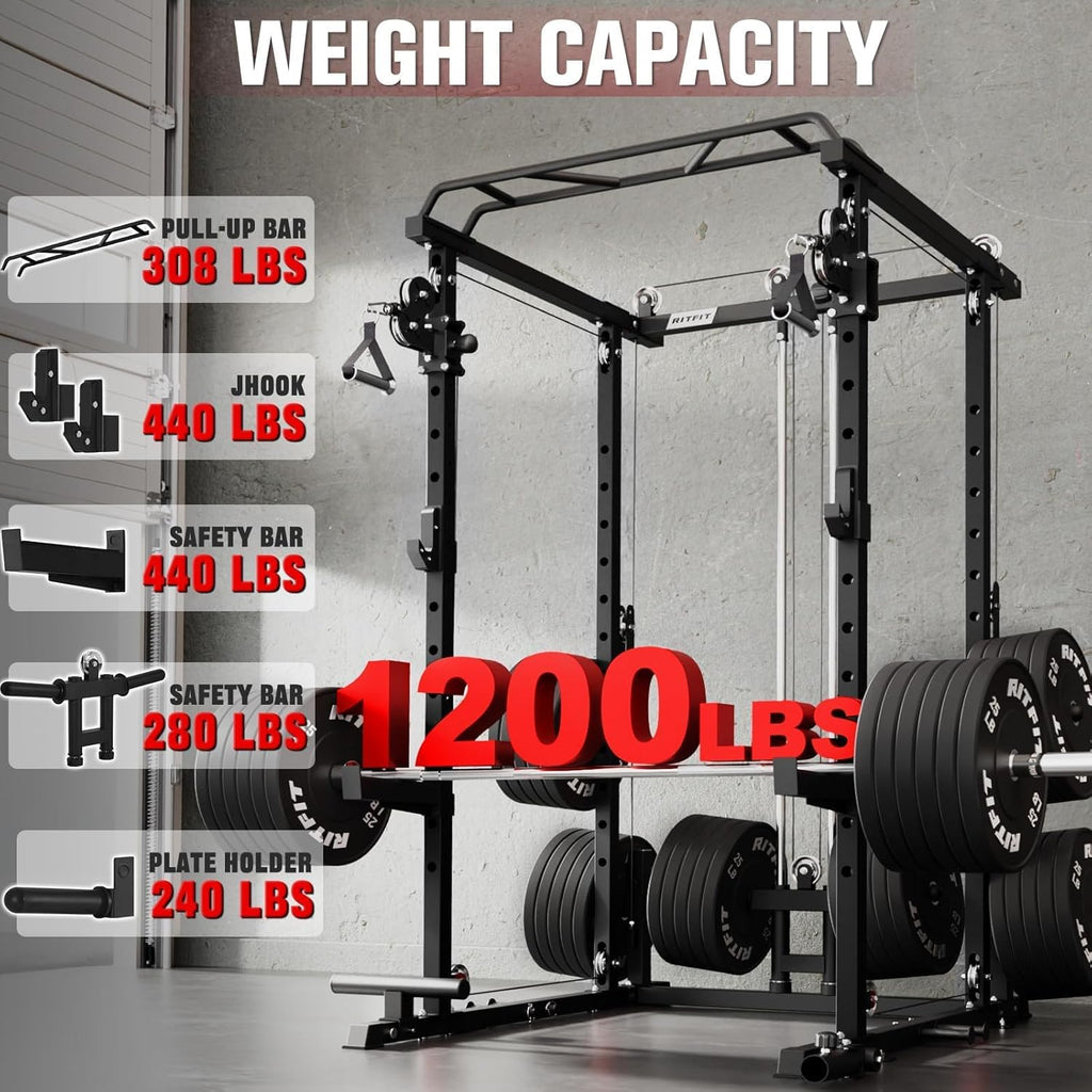 Power Cage Home Gym Package with Cable Crossover System