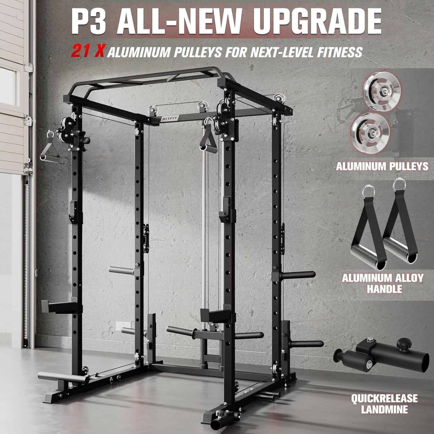 Power Cage Home Gym Package with Cable Crossover System