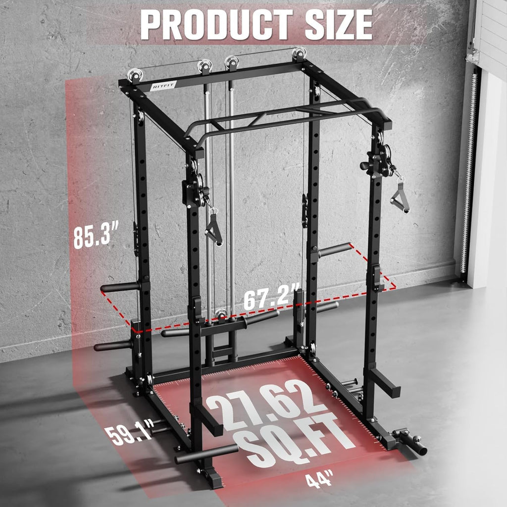 Power Cage Home Gym Package with Cable Crossover System