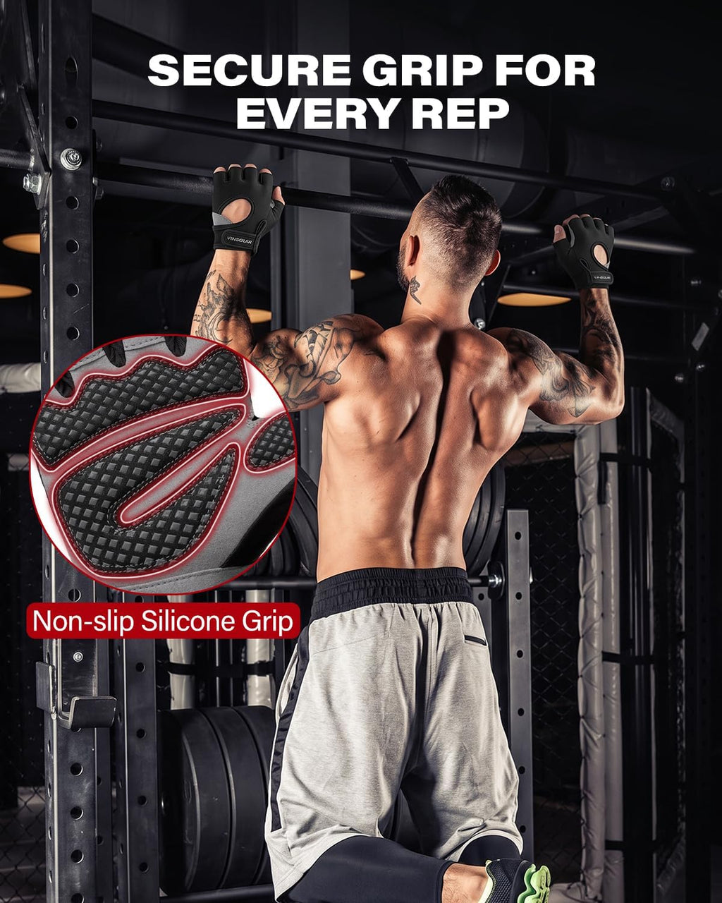 Workout Gloves for Men and Women, Weight Lifting Gloves with Excellent Grip, Lightweight Gym Gloves for Weightlifting, Cycling, Exercise, Crosstraining, Pull Ups, Fitness, Climbing and Rowing