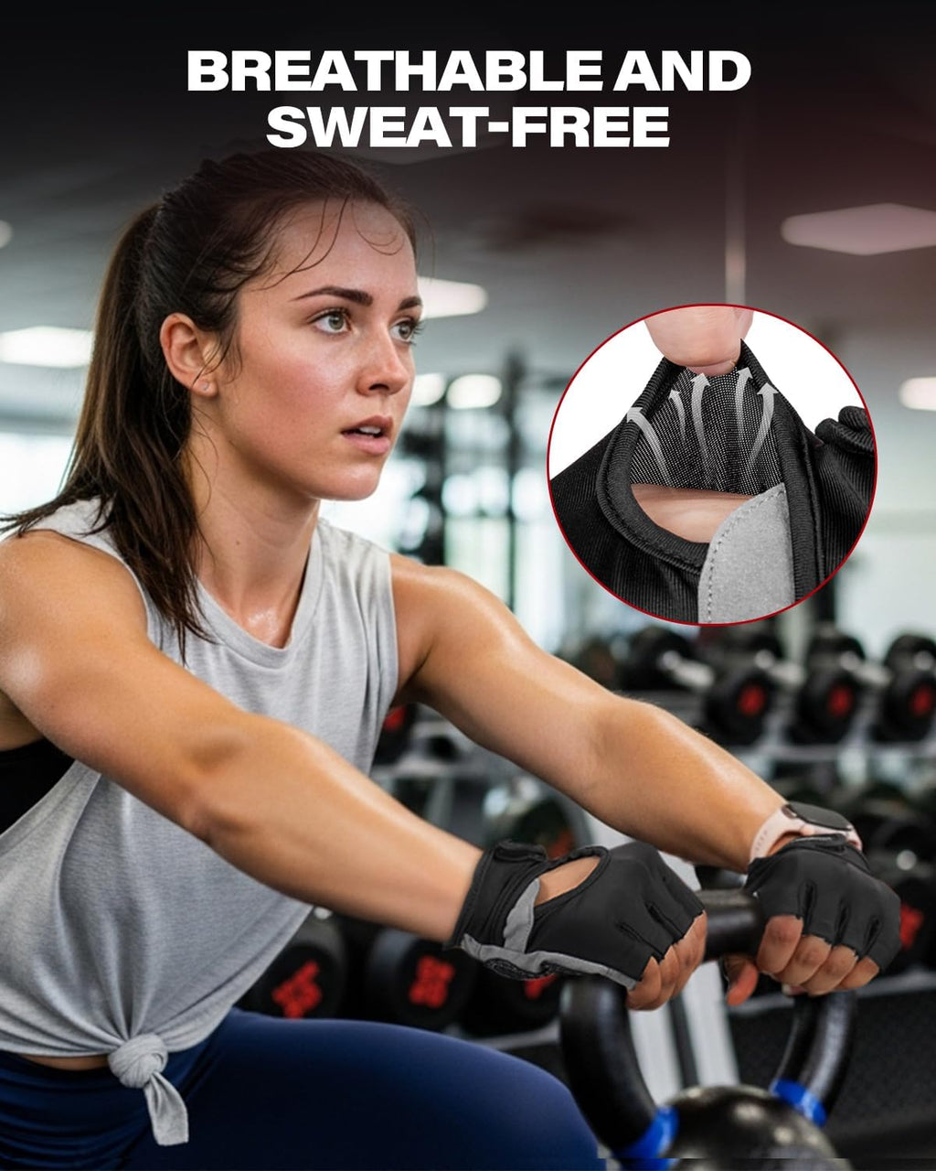 Workout Gloves for Men and Women, Weight Lifting Gloves with Excellent Grip, Lightweight Gym Gloves for Weightlifting, Cycling, Exercise, Crosstraining, Pull Ups, Fitness, Climbing and Rowing