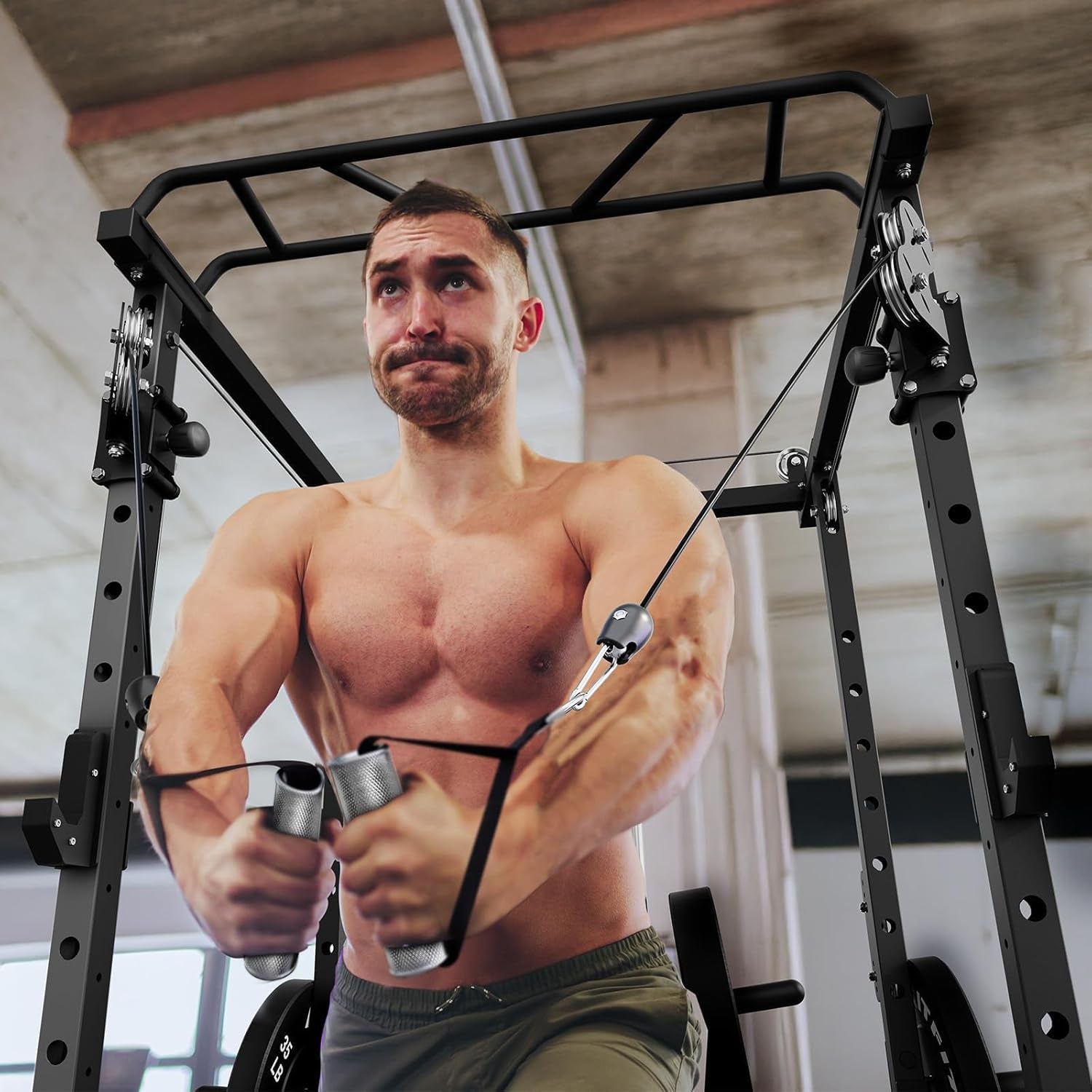 Power Cage Home Gym Package with Cable Crossover System